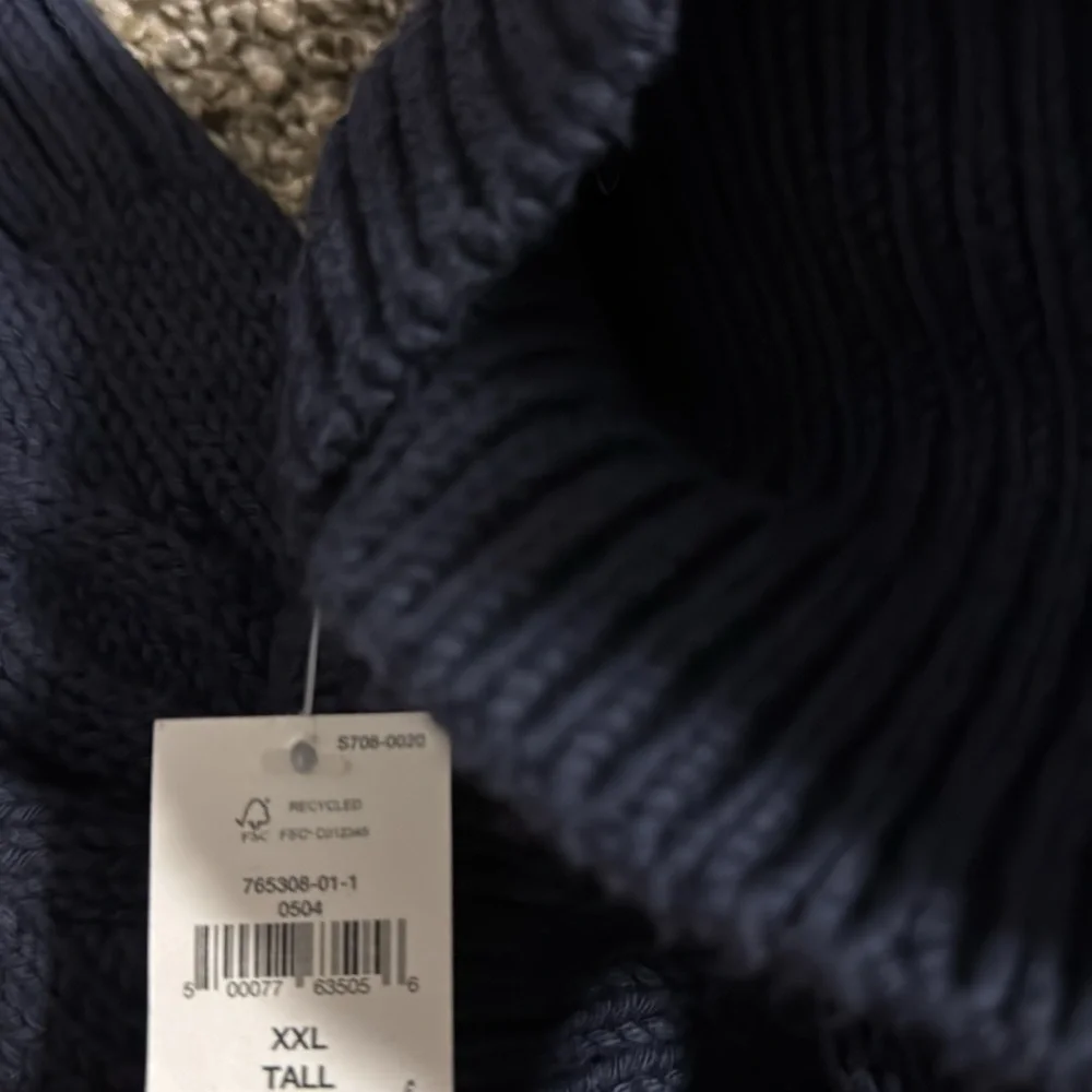 NWT! Banana Republic Navy Organic Cotton Cable-Knit Sweater - ALL TALL SIZES ♠️
